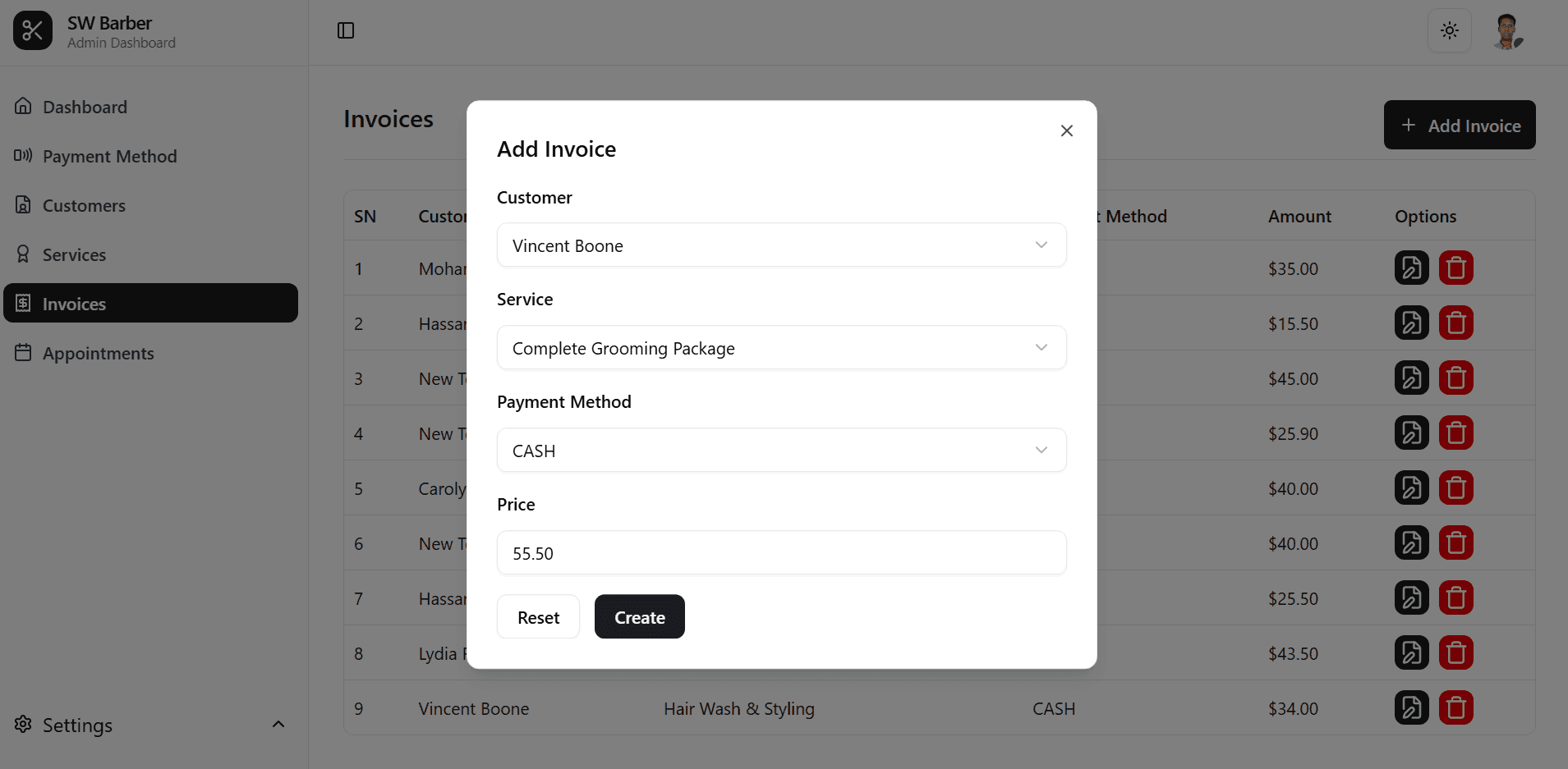 Barber Web App