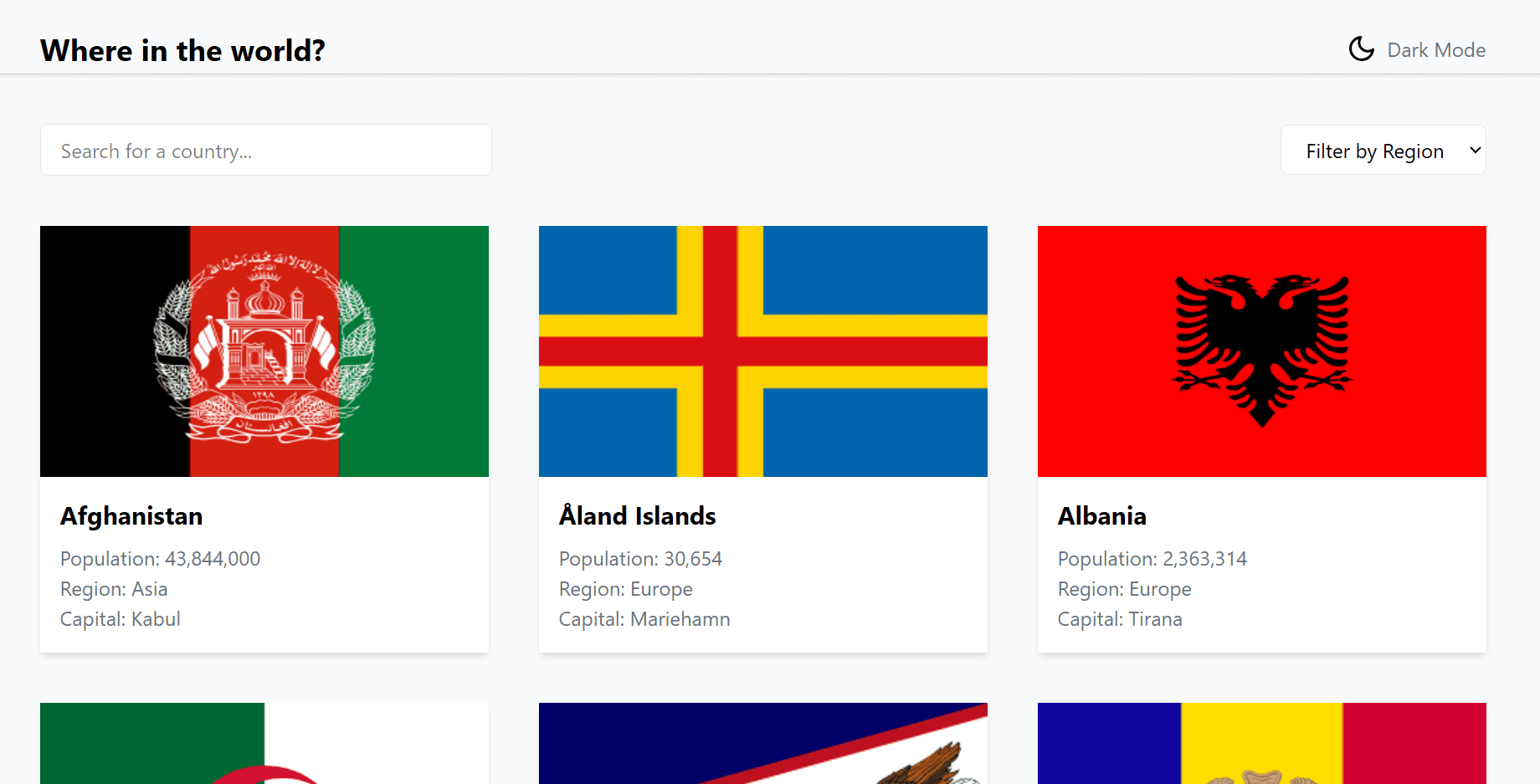 Frontendmentor Challenge REST Countries API