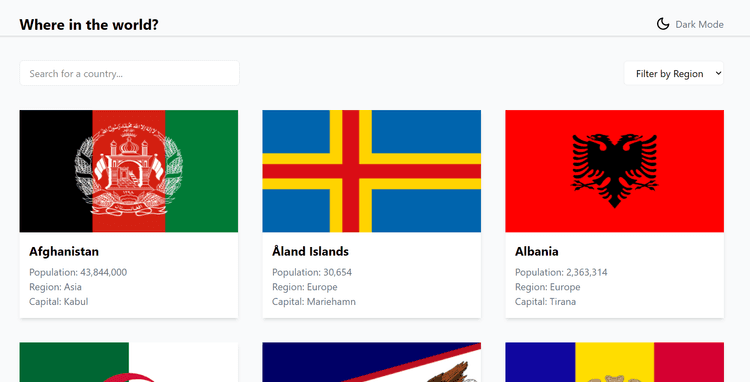 Frontendmentor Challenge REST Countries API